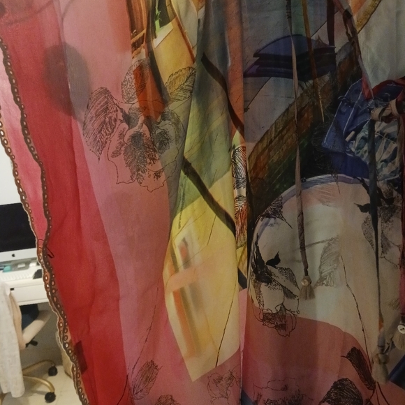 Multi Color Silk Beach Kimono - Picture 12 of 16